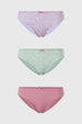 Calzón Mujer Tripack Bikini Algodón Menta