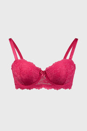 Sostén Mujer Copa Soft Strapless Encaje Fucsia