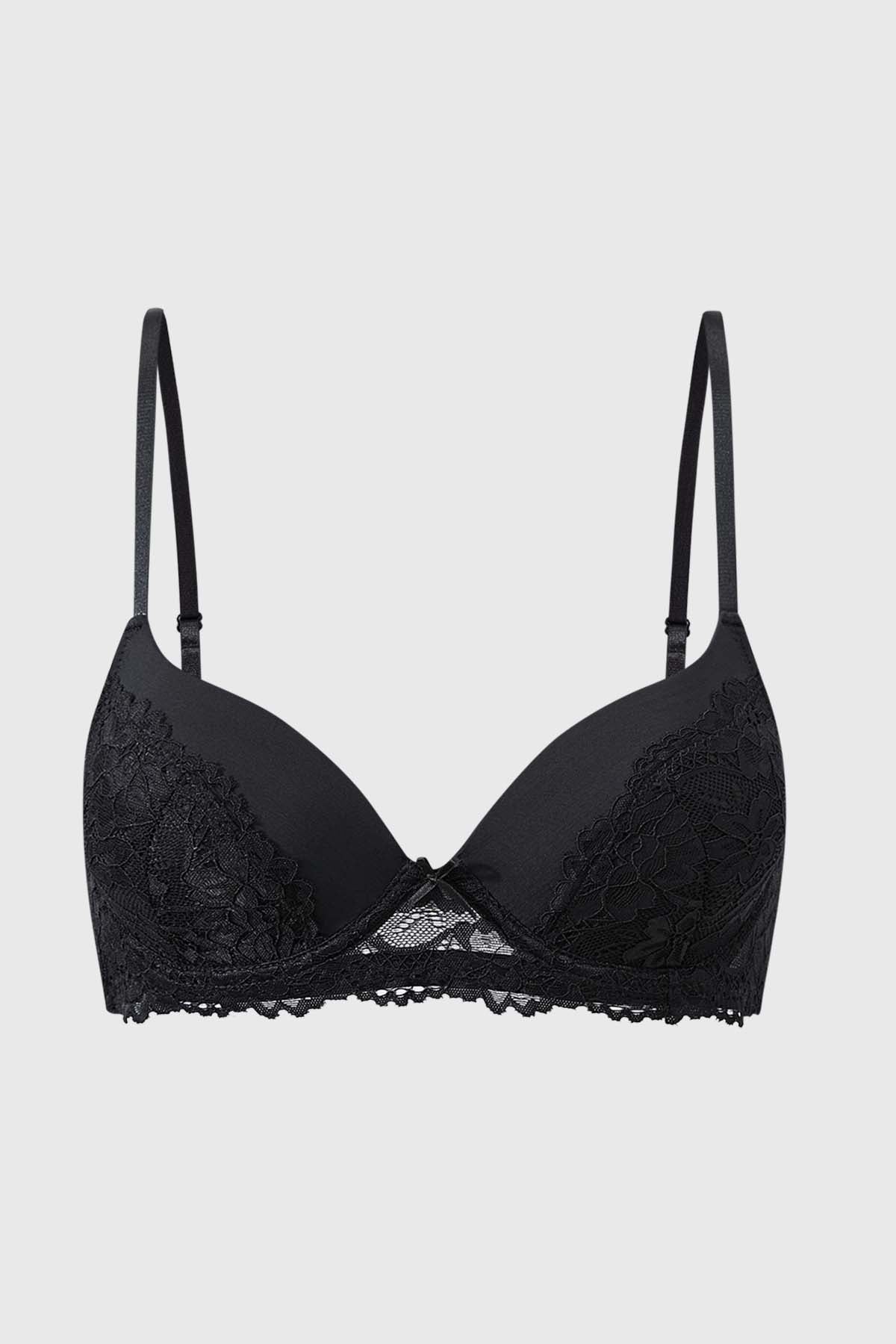 Sostén Mujer Peto Con Copa Rib Negro