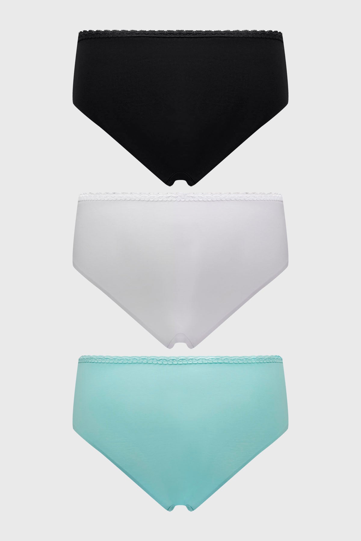 Calzón Mujer Tripack Pantaleta Detalle Encaje Aqua