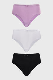 Calzón Mujer Tripack Pantaleta Detalle Encaje Lila