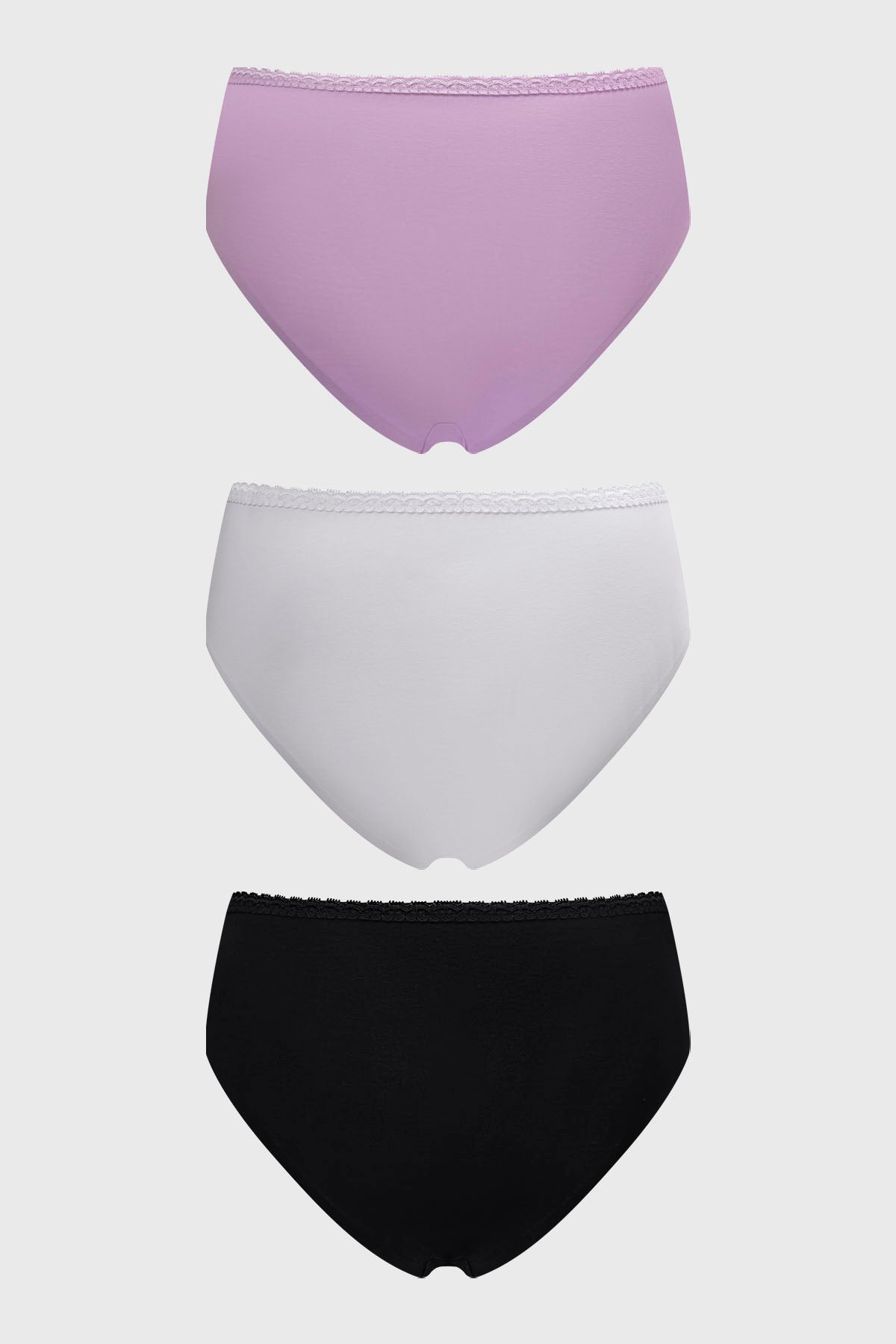 Calzón Mujer Tripack Pantaleta Detalle Encaje Lila