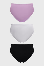 Calzón Mujer Tripack Pantaleta Detalle Encaje Lila