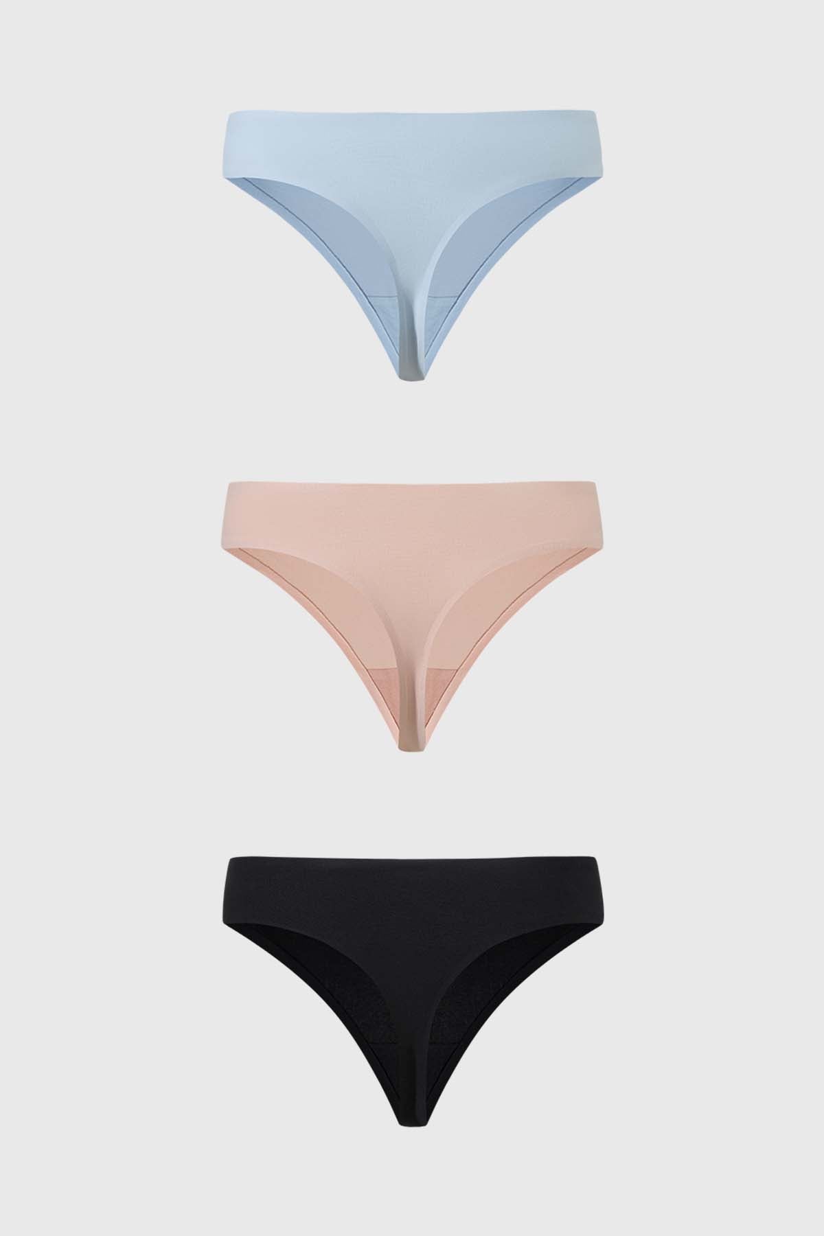 Calzón Mujer Colaless Tripack Liso Azul Claro