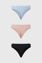 Calzón Mujer Colaless Tripack Liso Azul Claro