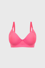 Sostén Mujer Support Detalle Encaje Fucsia