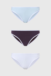 Calzón Mujer Tripack Bikini Liso Azul Claro