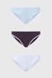 Calzón Mujer Tripack Bikini Liso Azul Claro