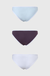 Calzón Mujer Tripack Bikini Liso Azul Claro