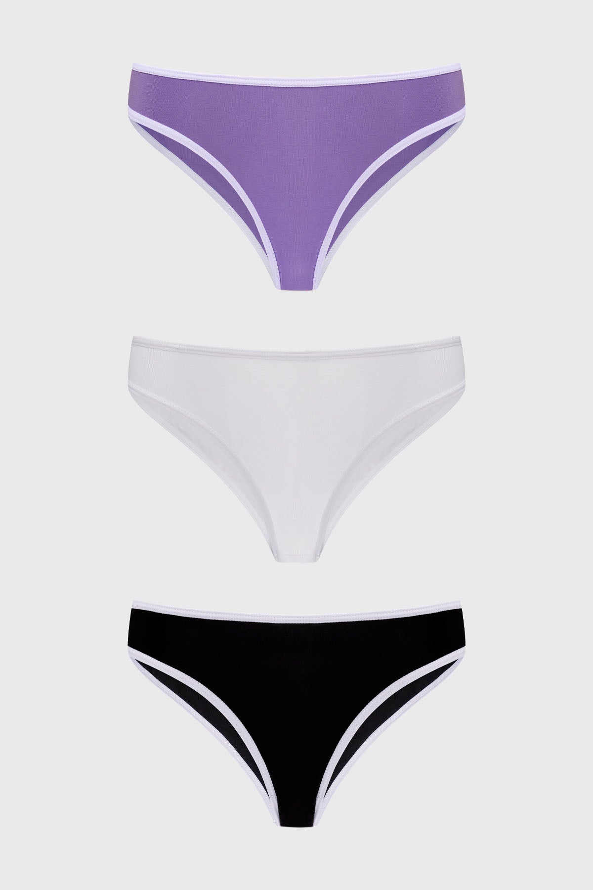 Calzón Mujer Tripack Bikini Liso Blanco