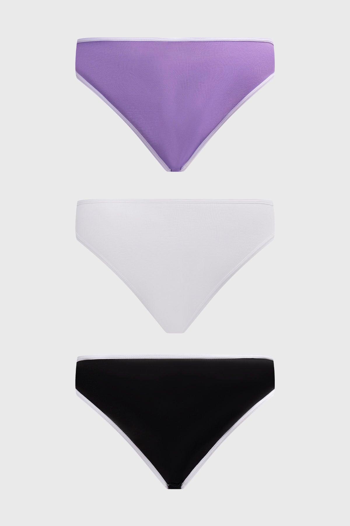 Calzón Mujer Tripack Bikini Liso Blanco