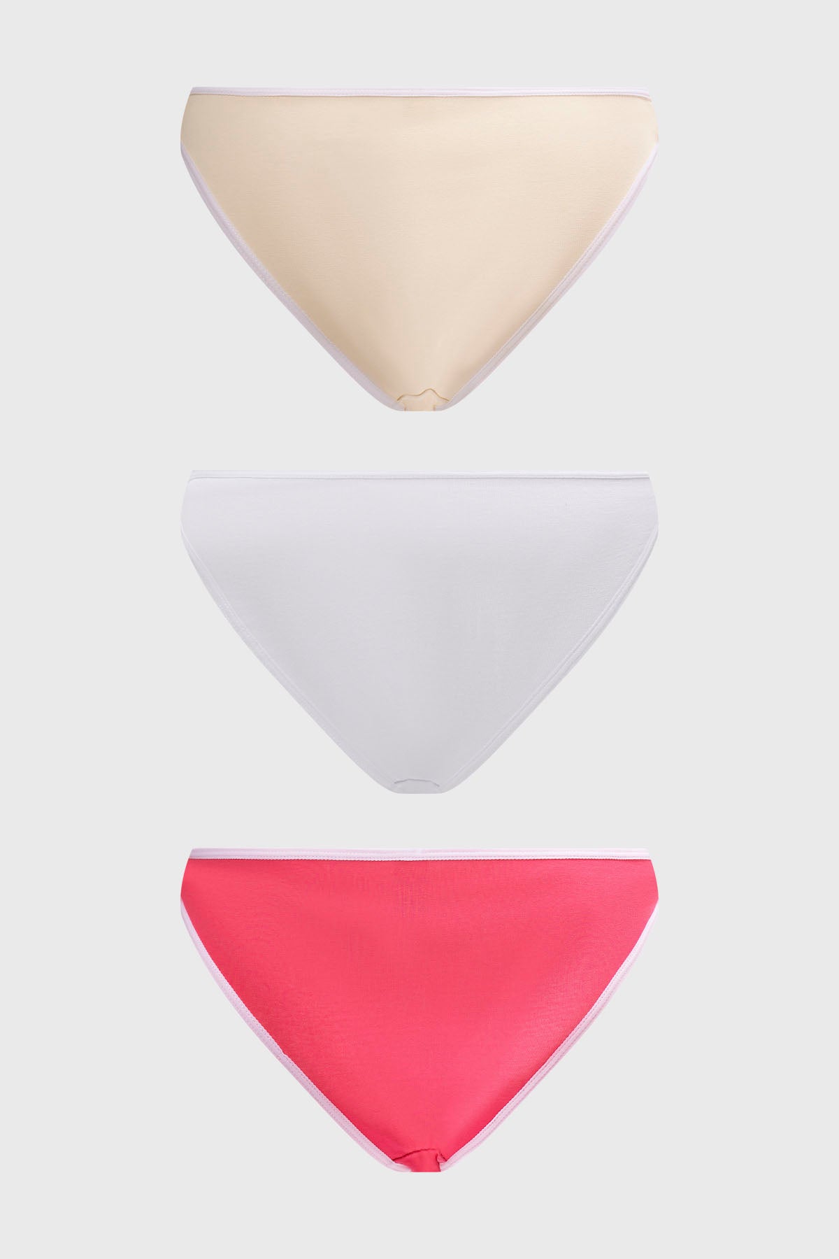 Calzón Mujer Tripack Bikini Liso Fucsia