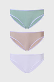 Calzón Mujer Tripack Bikini Liso Menta