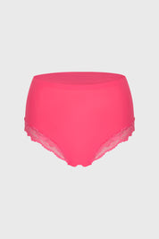 Calzón Mujer Tiro Alto Detalle Encaje Fucsia