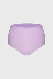 Calzón Mujer Tiro Alto Detalle Encaje Lila