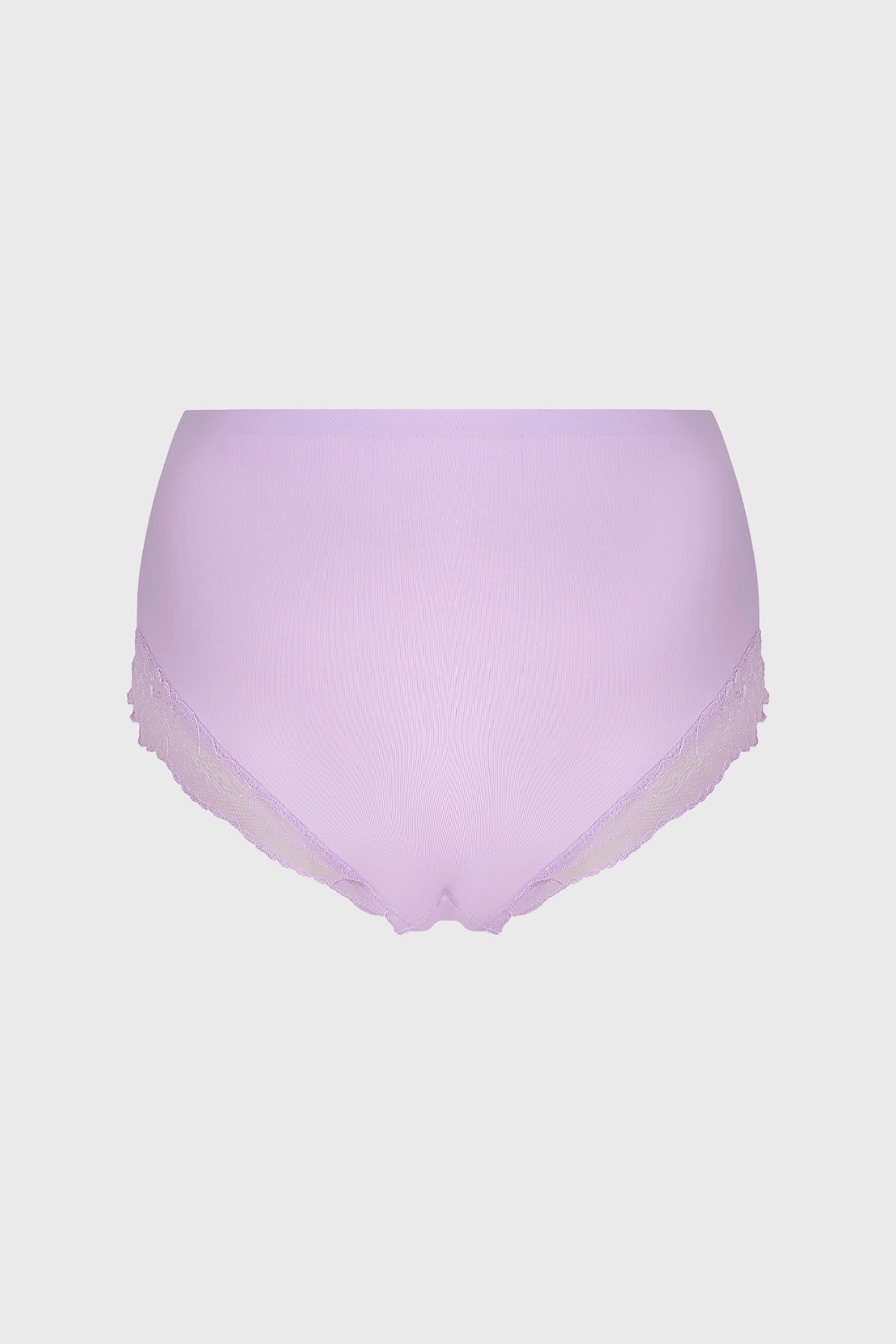 Calzón Mujer Tiro Alto Detalle Encaje Lila