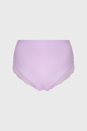 Calzón Mujer Tiro Alto Detalle Encaje Lila