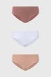 Calzón Mujer Tripack Bikini Liso Cafe Claro