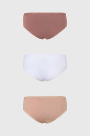 Calzón Mujer Tripack Bikini Liso Cafe Claro