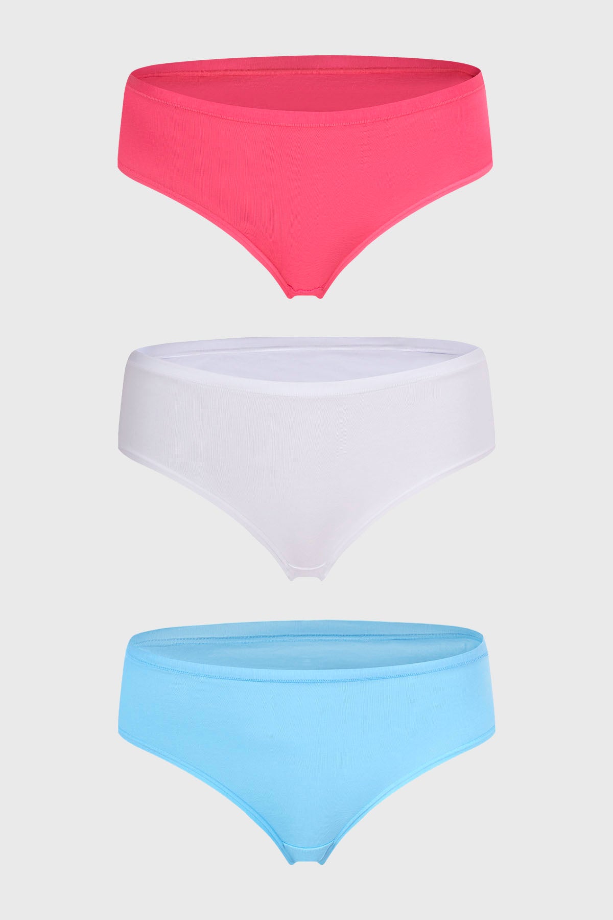 Calzón Mujer Tripack Bikini Liso Celeste