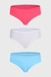 Calzón Mujer Tripack Bikini Liso Celeste