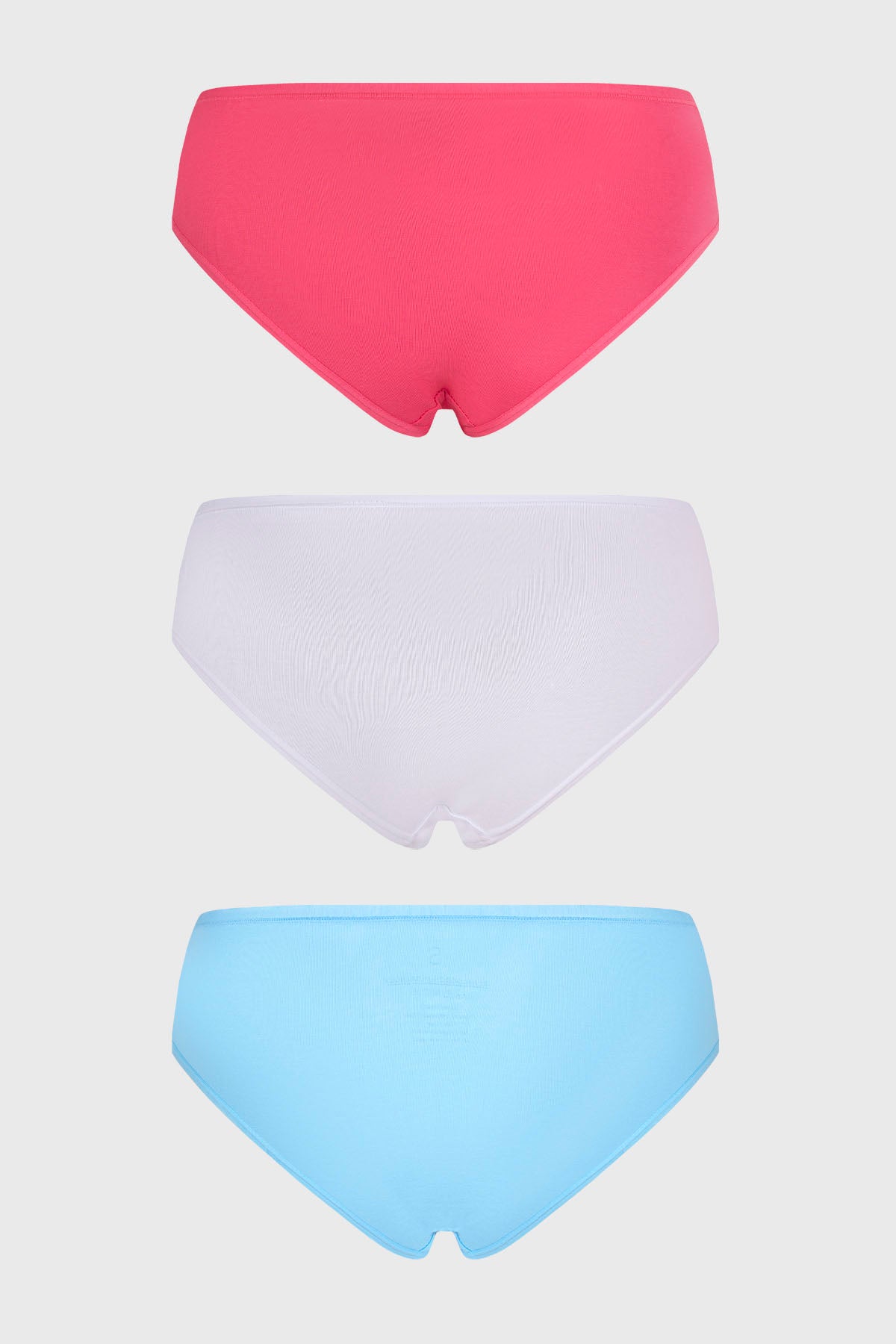 Calzón Mujer Tripack Bikini Liso Celeste