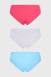 Calzón Mujer Tripack Bikini Liso Celeste