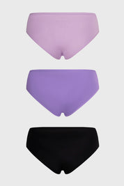 Calzón Mujer Tripack Bikini Liso Lila