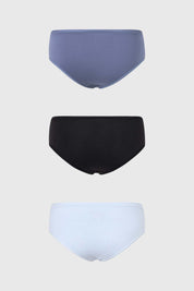 Calzón Mujer Tripack Bikini Liso Negro