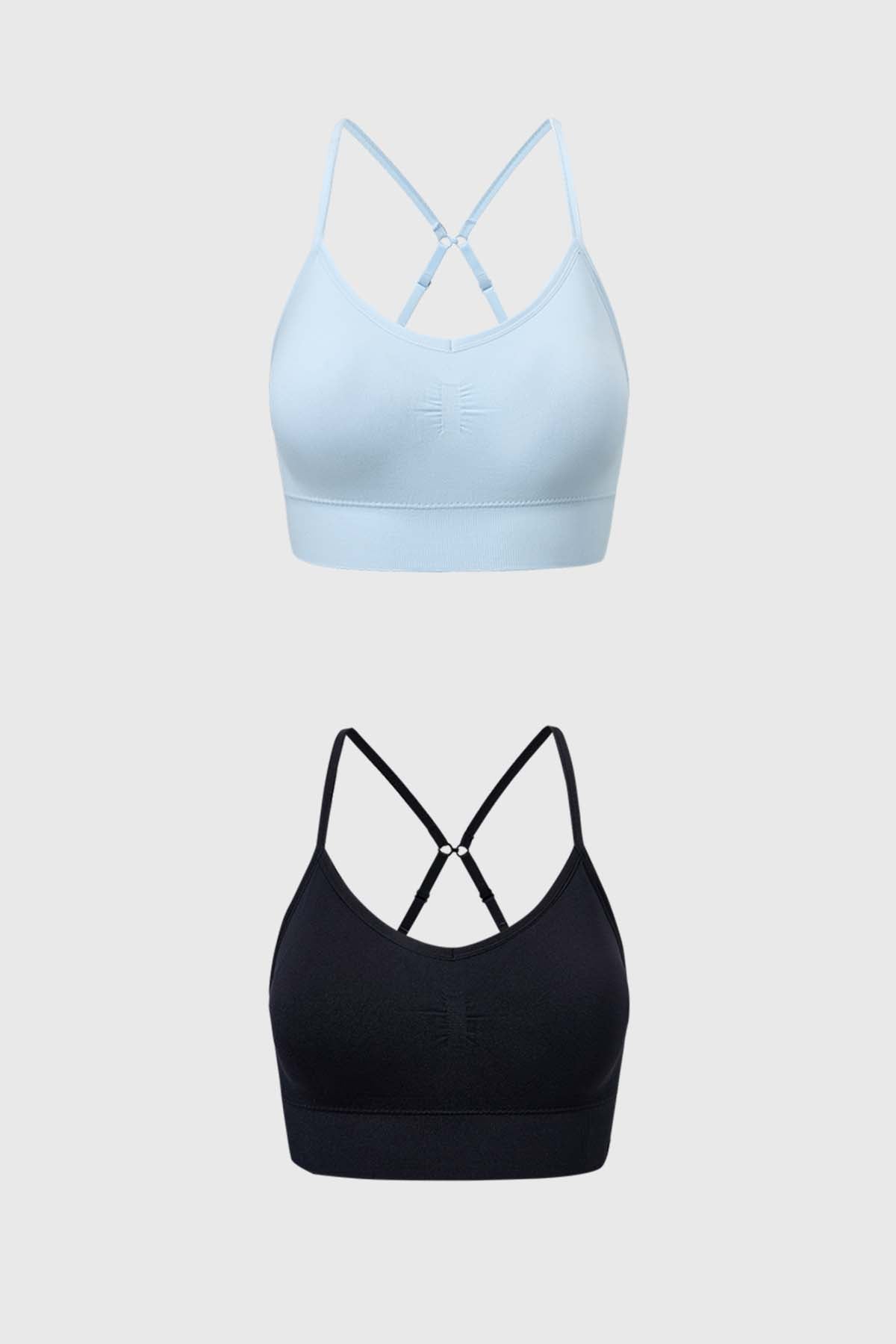 Sostén mujer bipack peto liso azul claro