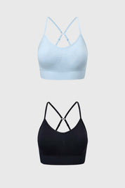 Sostén mujer bipack peto liso azul claro