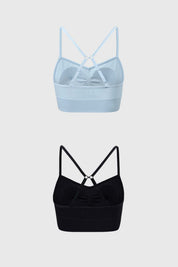 Sostén mujer bipack peto liso azul claro