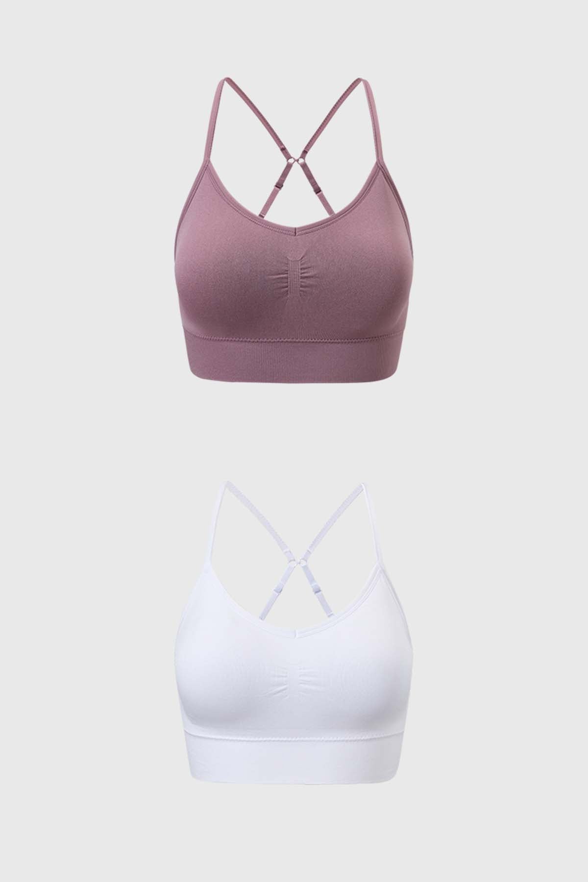 Sostén mujer bipack peto liso rosa viejo