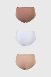Calzón Mujer Tripack Tiro Alto Blanco