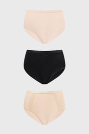 Calzón Mujer Tripack Tiro Alto Crudo