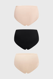 Calzón Mujer Tripack Tiro Alto Crudo