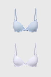 Sostén Mujer Bipack Copa Soft Liso Azul Claro