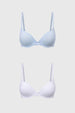 Sostén Mujer Bipack Copa Soft Liso Azul Claro
