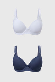 Sostén Mujer Bipack Copa Support Liso Gris Oscuro