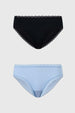 Calzón Mujer Bipack Bikini Encaje Push Azul Claro