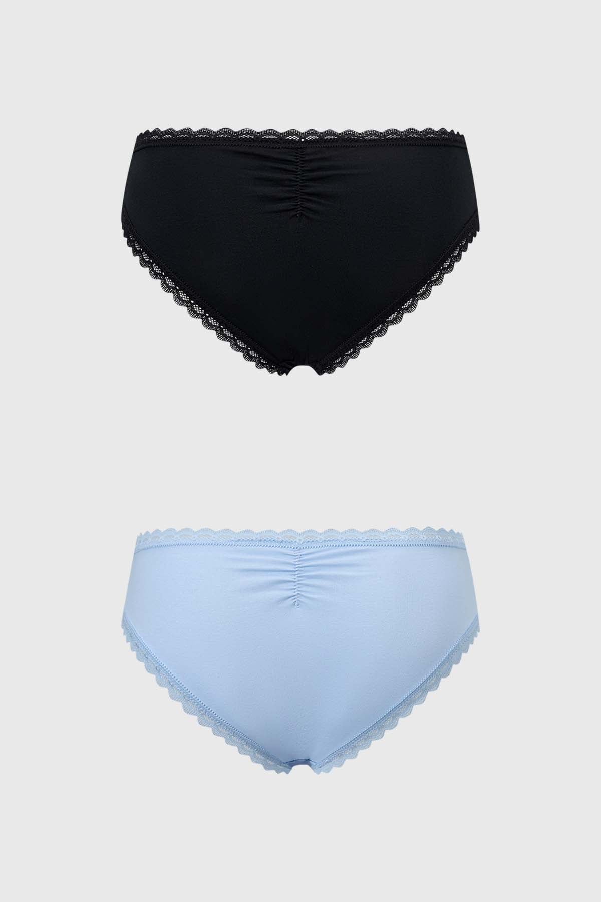 Calzón Mujer Bipack Bikini Encaje Push Azul Claro