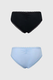 Calzón Mujer Bipack Bikini Encaje Push Azul Claro