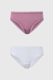 Calzón Mujer Bipack Bikini Encaje Push Rosa Viejo