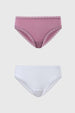 Calzón Mujer Bipack Bikini Encaje Push Rosa Viejo