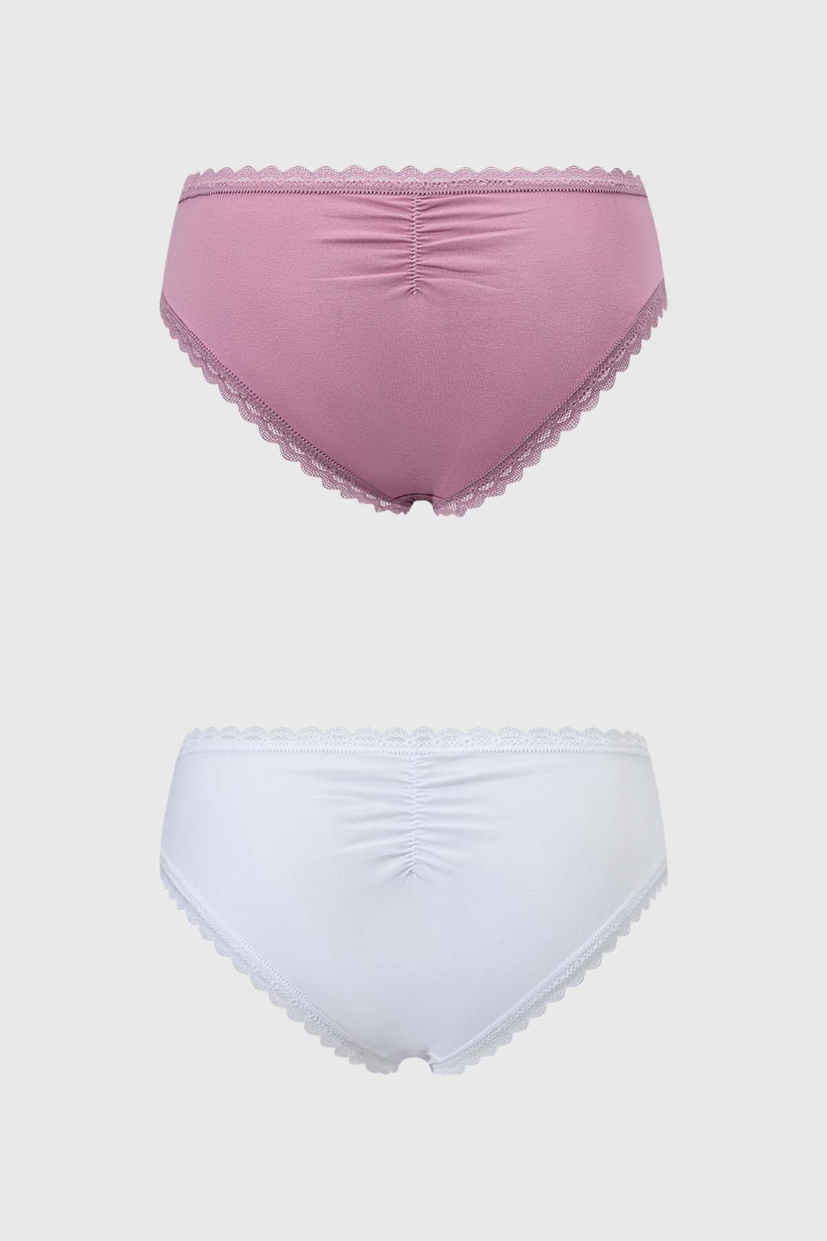 Calzón Mujer Bipack Bikini Encaje Push Rosa Viejo