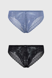 Calzón Mujer Bipack Encaje Gris Oscuro