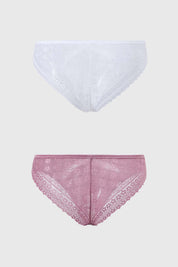 Calzón Mujer Bipack Encaje Rosa