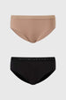 Calzón mujer bipack bikini invisible café claro