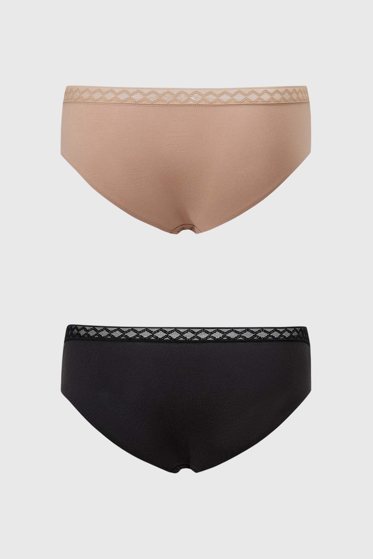 Calzón mujer bipack bikini invisible café claro