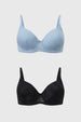 Sostén Mujer Bipack Support Full Encaje Azul Claro